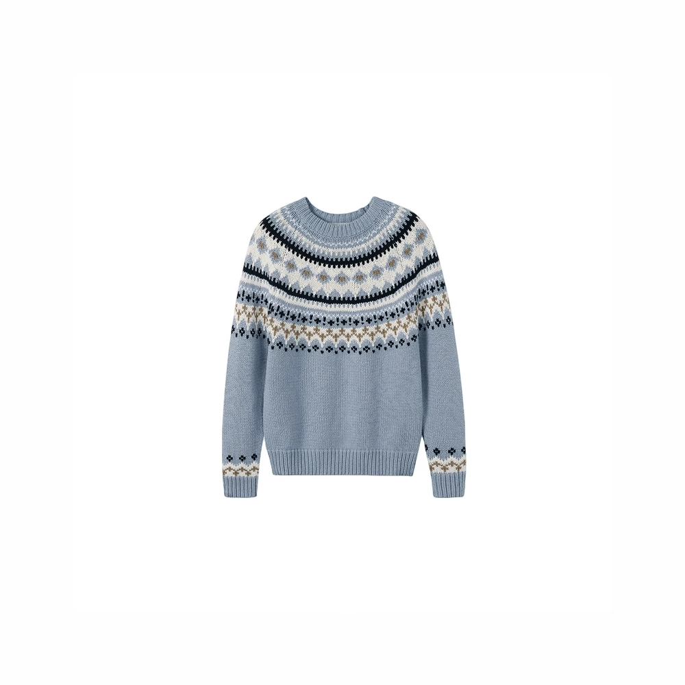 秋冬落肩袖撞色圆领长袖针织衫女上衣时尚名媛轻奢25-A280