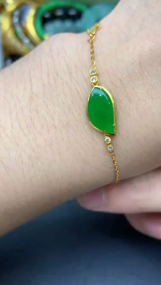 18K金镶嵌手链翡翠211 -中国好珍宝
