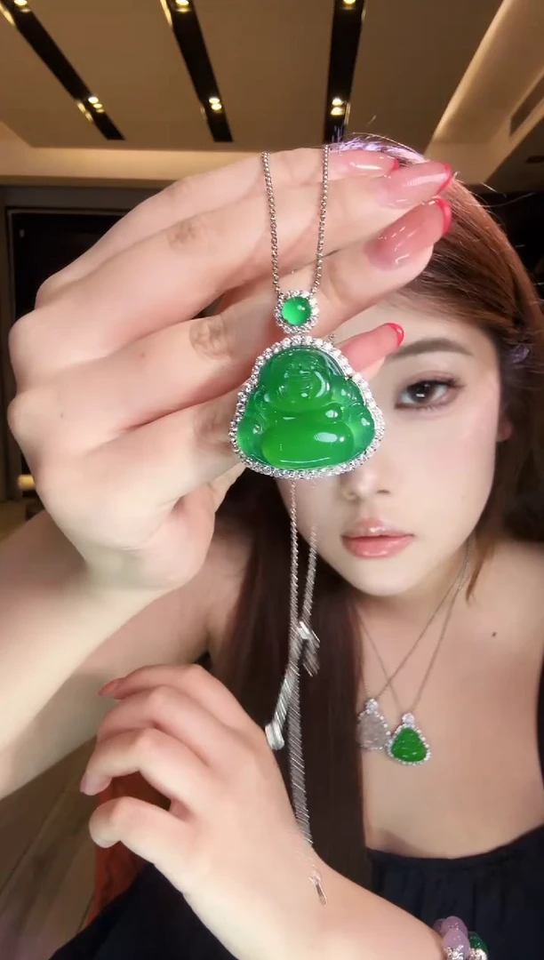 吊坠925银锆石佛公吊坠（含链）