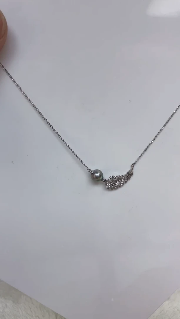 海水珍珠银S925镶嵌颈饰