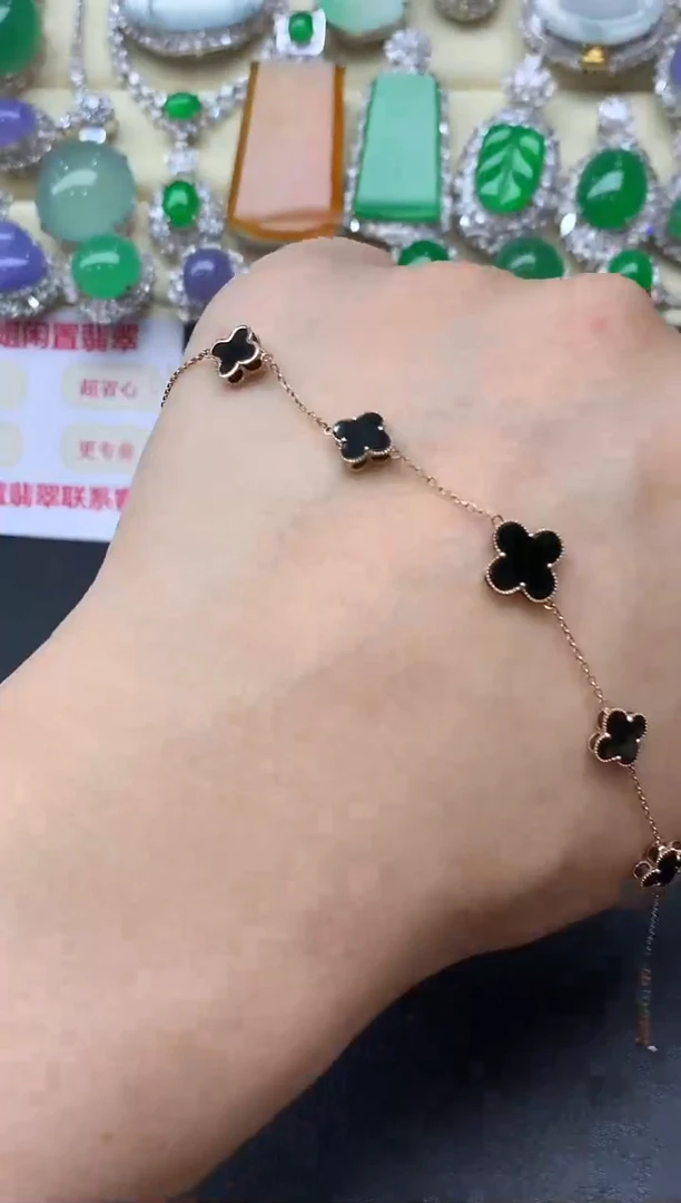 18K金镶嵌手链翡翠230-中国好珍宝