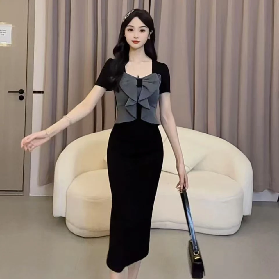 【蛋蛋】夏季新款拼接气质轻奢收腰显瘦修身时尚连衣裙YYMZQ50325