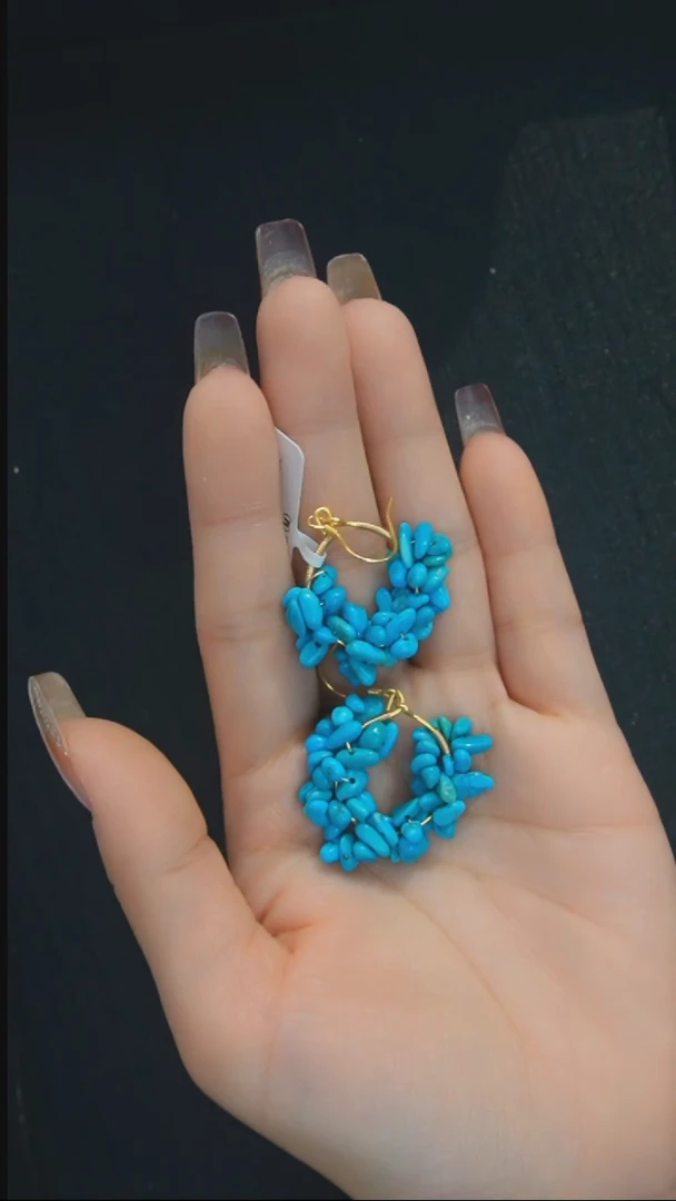 未镶嵌绿松石耳环发货一件