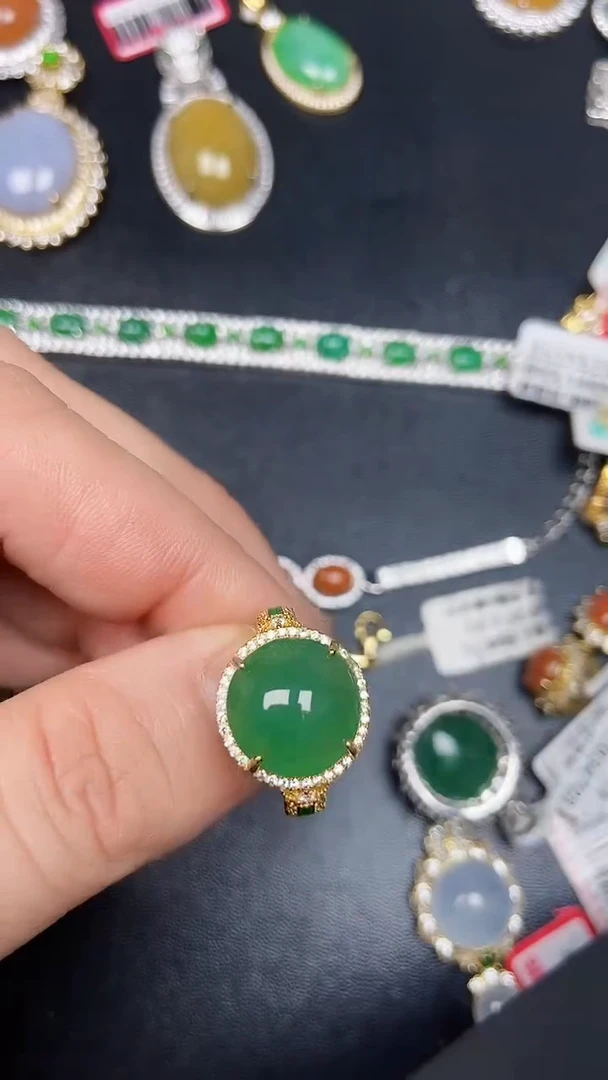 银S925镶嵌戒指翡翠2640