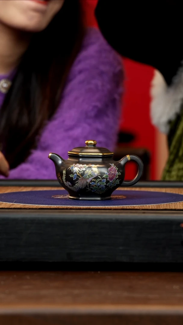 【闪购商品】紫砂茶壶WXJ 墨朱砂 六方掇只 150cc