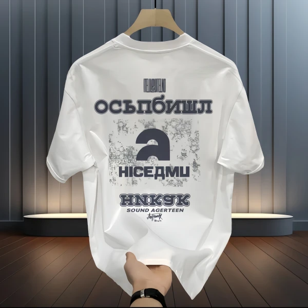 【潮牌新款】重磅纯棉印花短袖圆领T恤情侣时尚百搭夏季潮牌上衣男