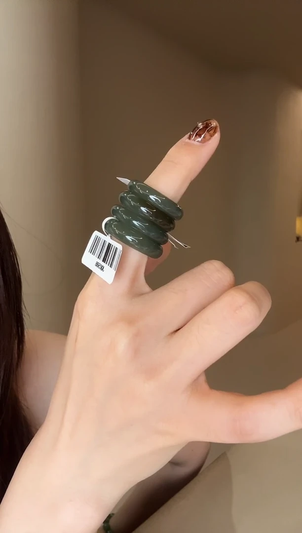 未镶嵌戒指和田玉15码海盐巧克力多样性发其一