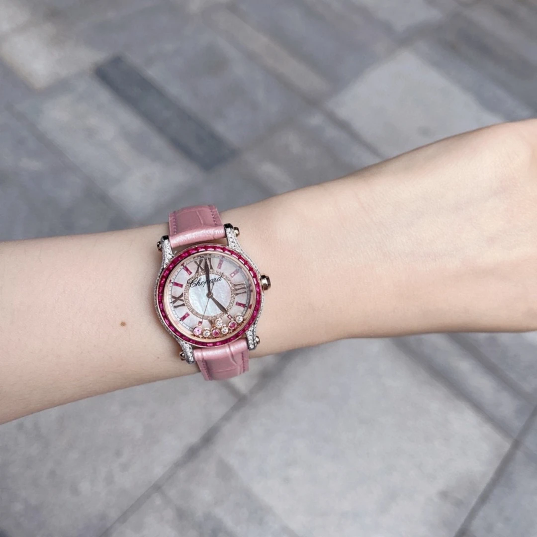 99新 Chopard/萧邦 小橘/快乐钻/30mm/石英/后钻/21年全套