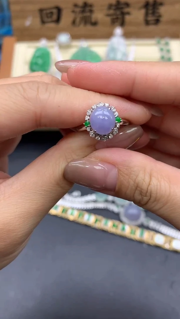 【闪购商品】翡翠戒指18K金镶嵌607-中国好珍宝