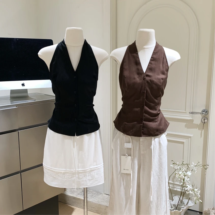 蘑糯糯同款 黑色/咖色上衣  5112-20