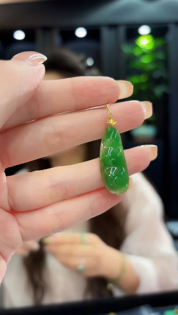 吊坠(不含链)18K金镶嵌翡翠 缅料A货/支持复检/一件
