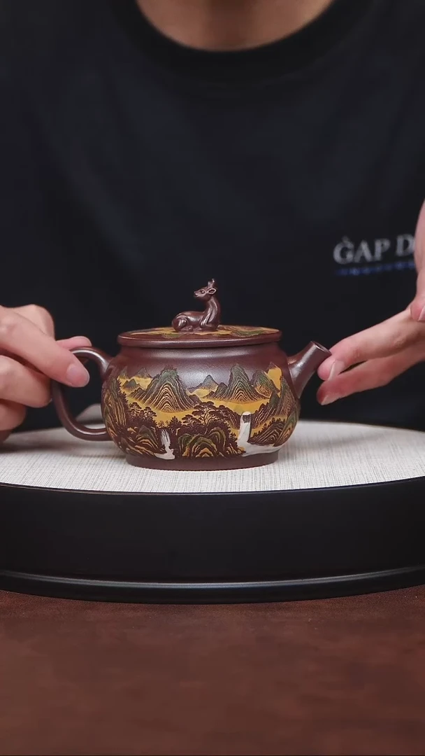 紫砂茶宠宜兴紫砂  龙山古乌泥