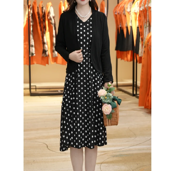 【撤柜断码甩】C2259女装连衣裙气质夏季百搭裙子加外披套装