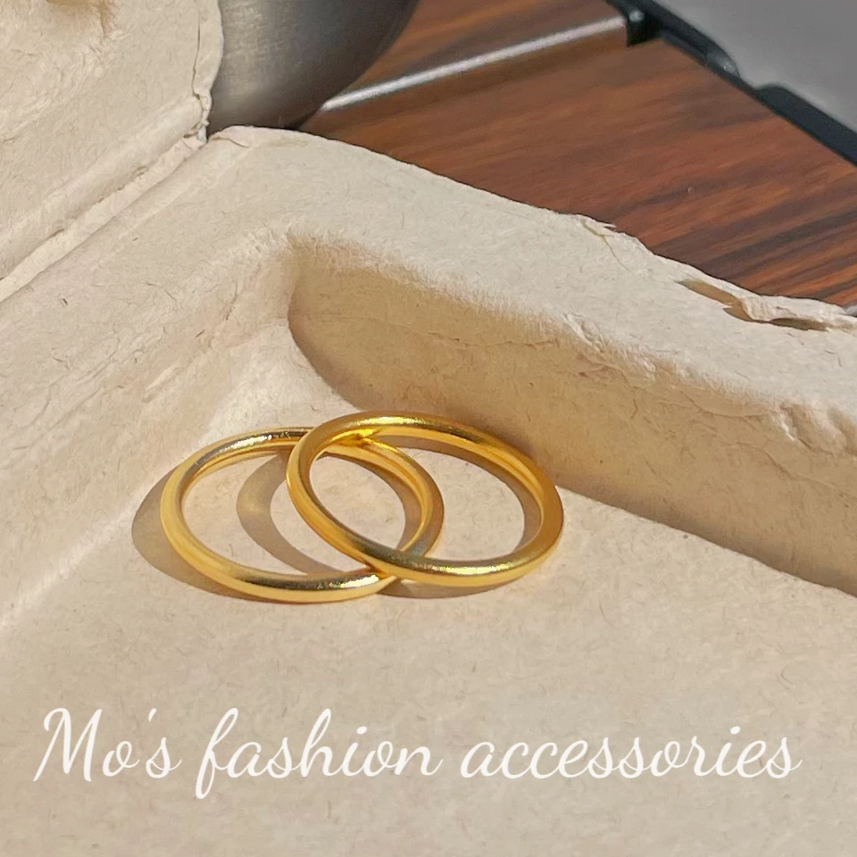 钛钢戒指 简约百搭古法传承素圈经典哑光磨砂戒指情侣Y005