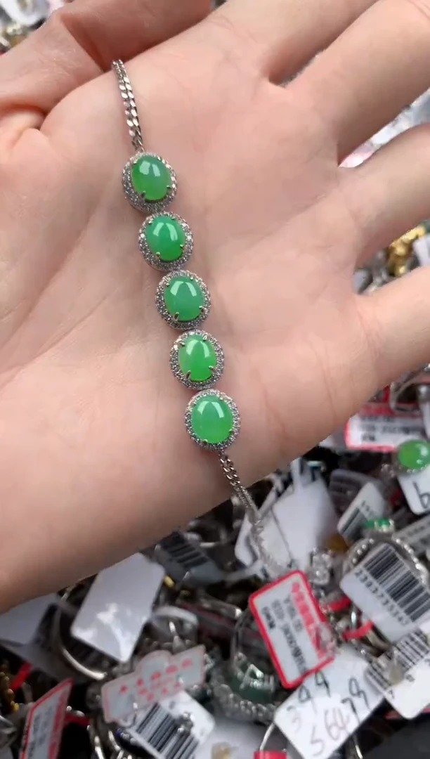 银S925镶嵌戒指翡翠555   8