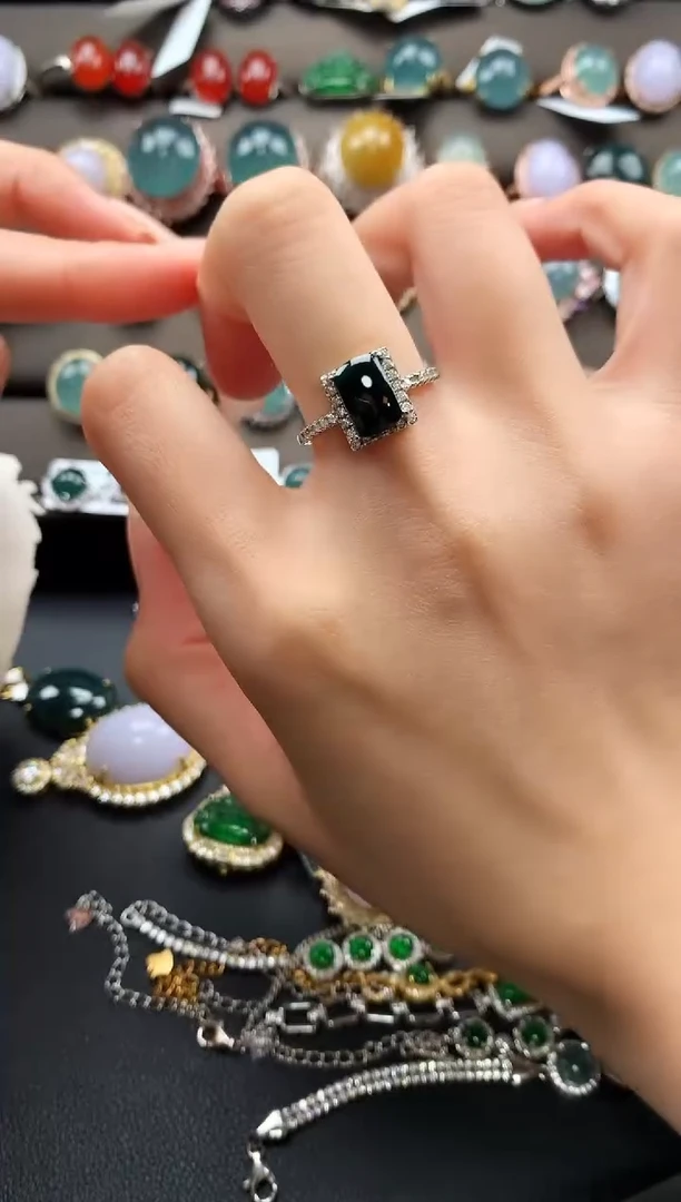 【闪购商品】翡翠戒指银S925镶嵌474745