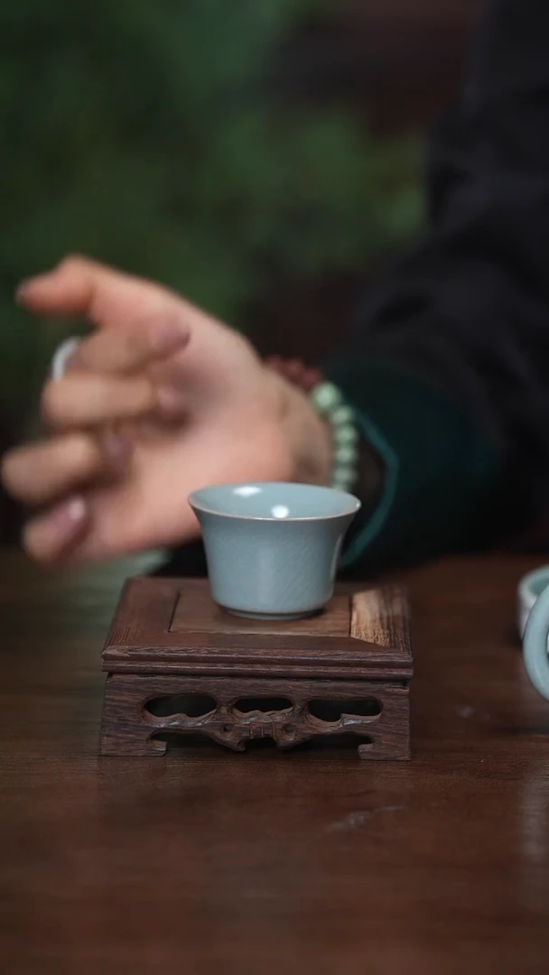 【闪购商品】清凉寺原产地仿古釉手工汝瓷小马蹄杯