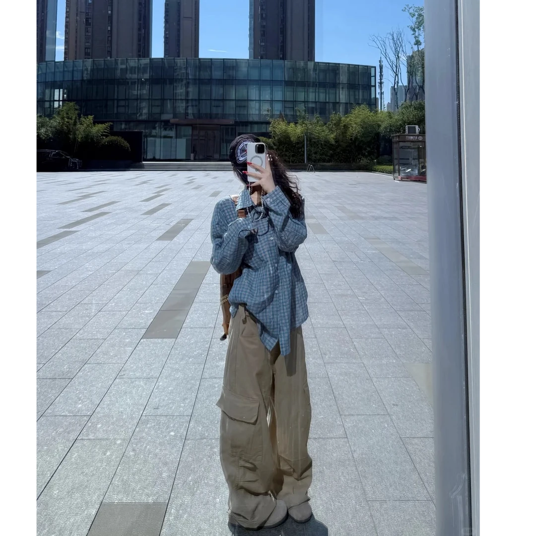 2025秋季新款韩系时尚高级感宽松百搭复古衬衫配显瘦高腰休闲裤