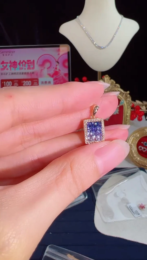 【闪购商品】蓝宝石颈饰18K金镶嵌BN5429#-W#97