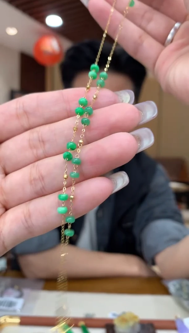 18K金镶嵌手链翡翠手链多样性发货1件