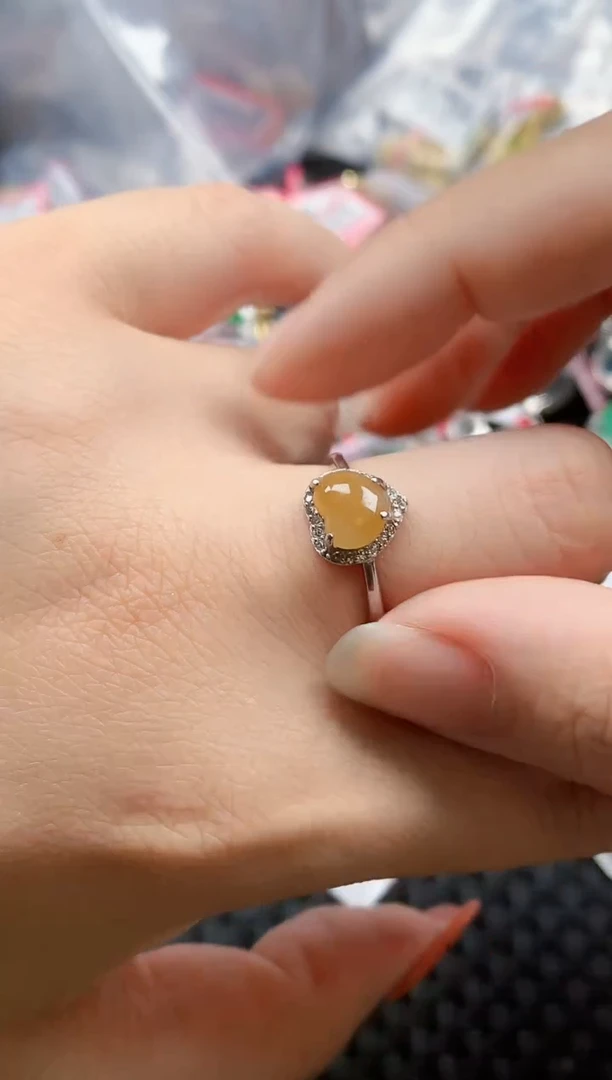 银S925镶嵌戒指翡翠天然A货缅甸翡翠