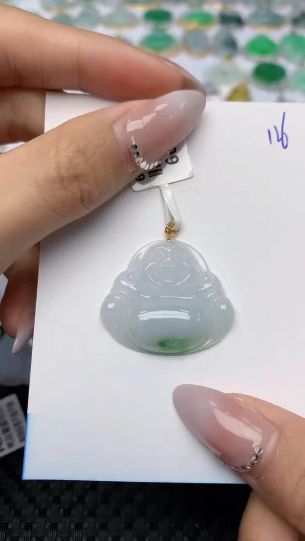 【闪购商品】翡翠颈饰18K金镶嵌天然翡翠A货