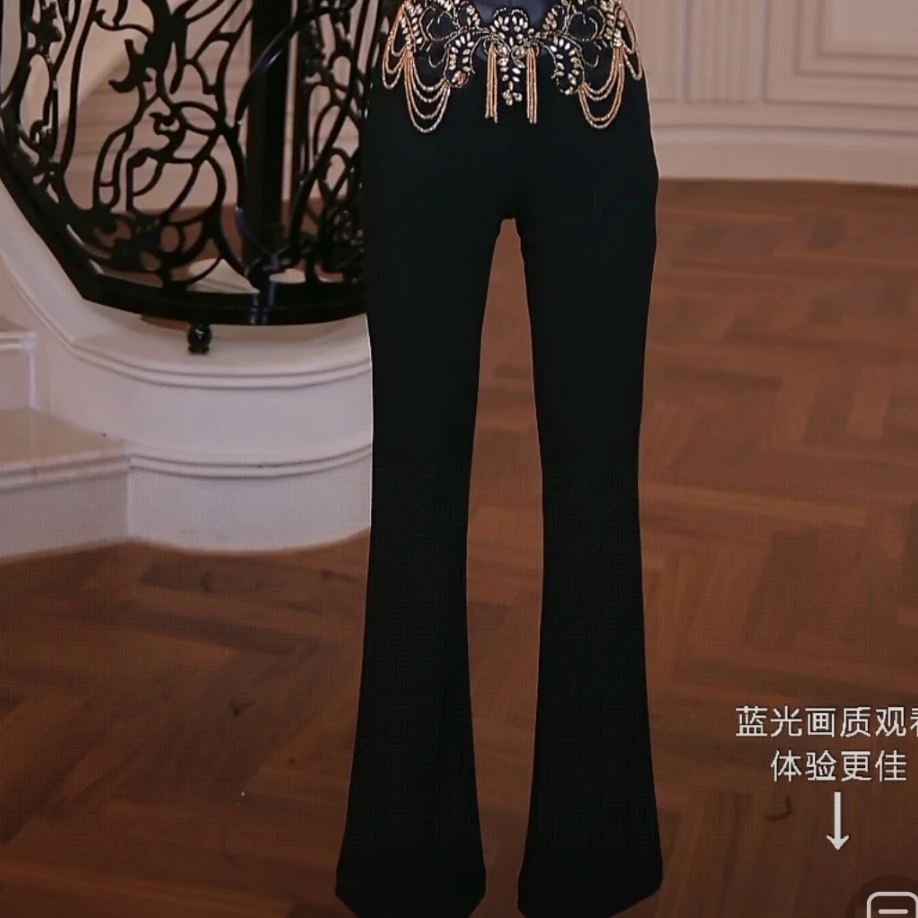 【芙娜妮】2025秋冬季时尚套装女款爆款轻奢洋气百搭裤子F2531295B