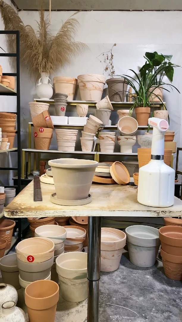 瑕疵无售后17*13灰陶 1盆1托