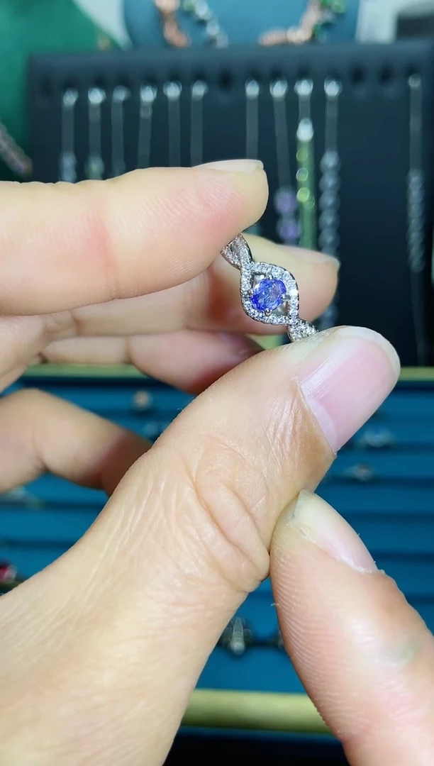 【闪购商品】坦桑石戒指银S925镶嵌1121