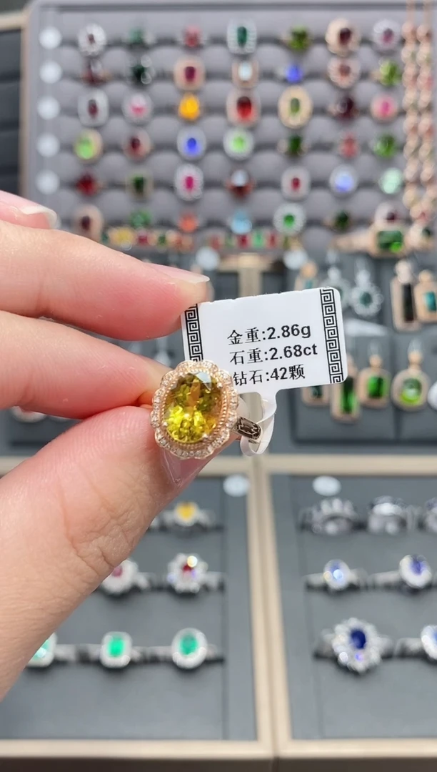 【闪购商品】碧玺戒指18K金镶嵌2.68