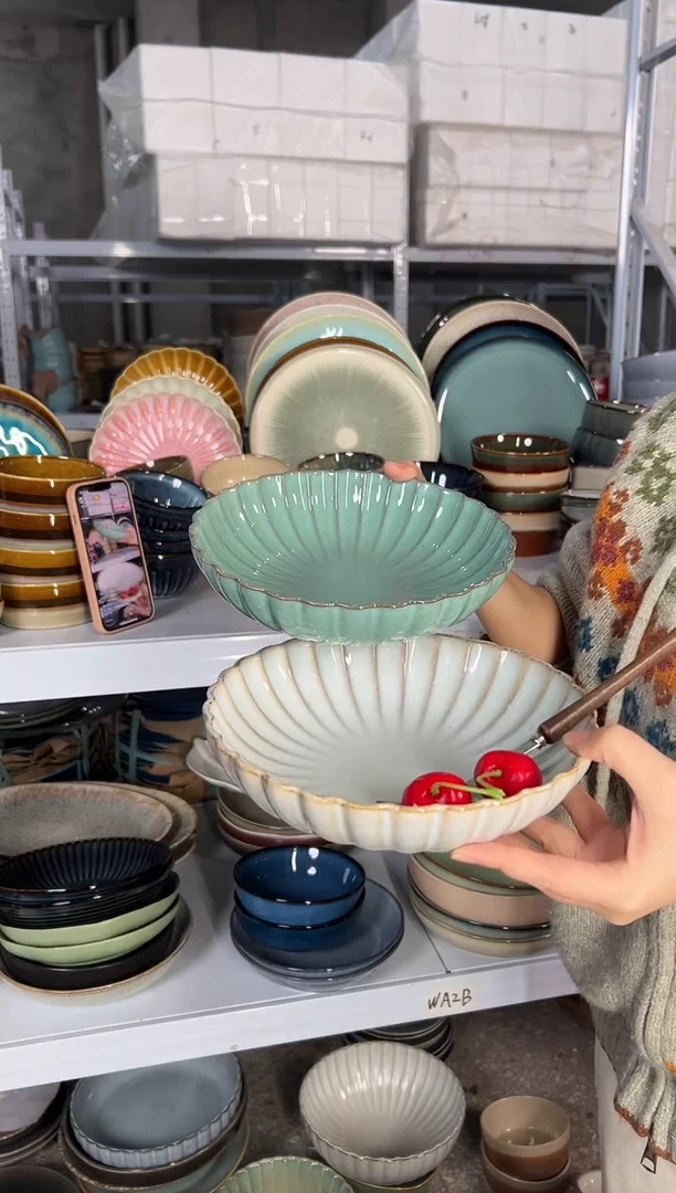 陶瓷外贸尾货瑕疵满20包邮X2深盘组合