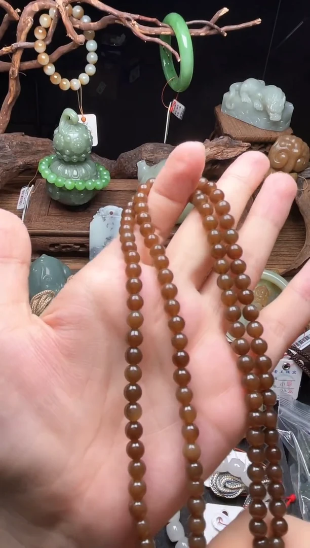 和田玉未镶嵌项链108卡6若羌糖珠链9007386