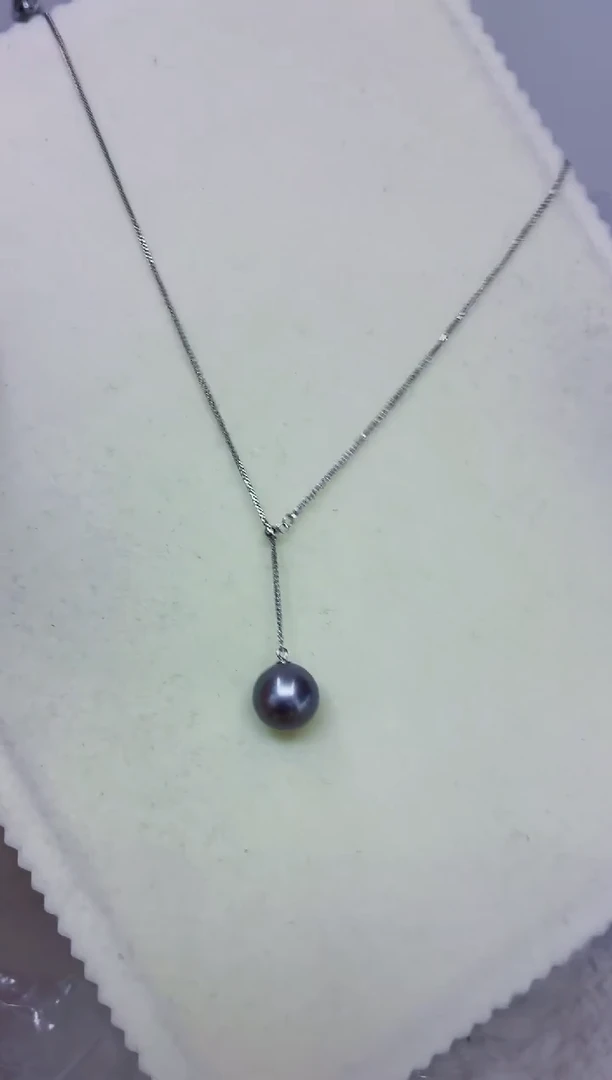 银S925镶嵌DA海水珍珠Y链13-14 y664