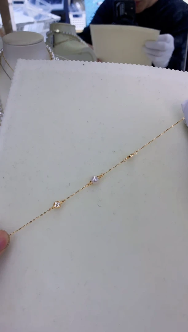 银S925镶嵌饰品海水珍珠设计款手链