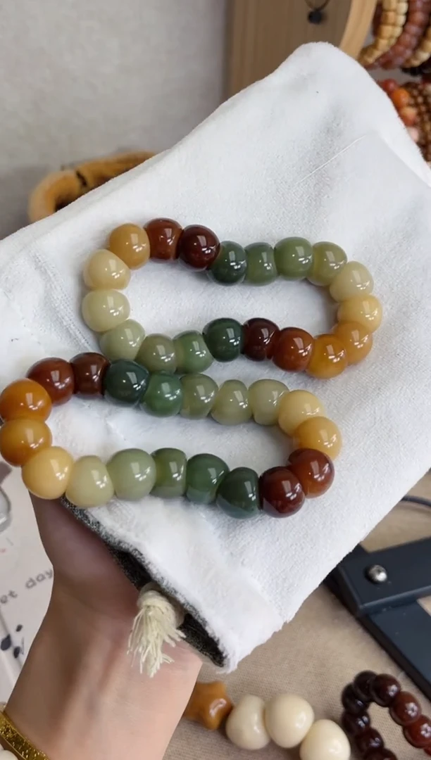 菩提根/象牙果手串彩虹多宝玉化大肠14手串