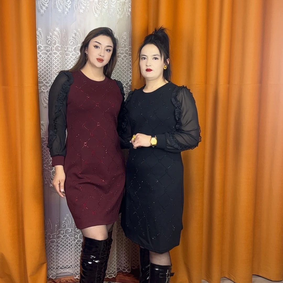 女装修身毛衣气质显瘦针织网红百搭秋冬长袖时尚女士黑色中长款