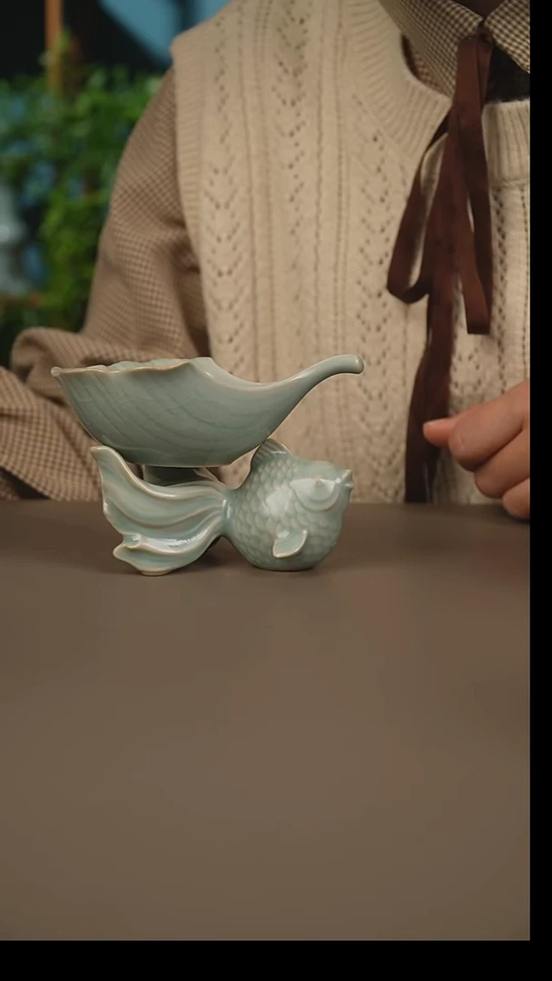 杯仿古金鱼茶漏
