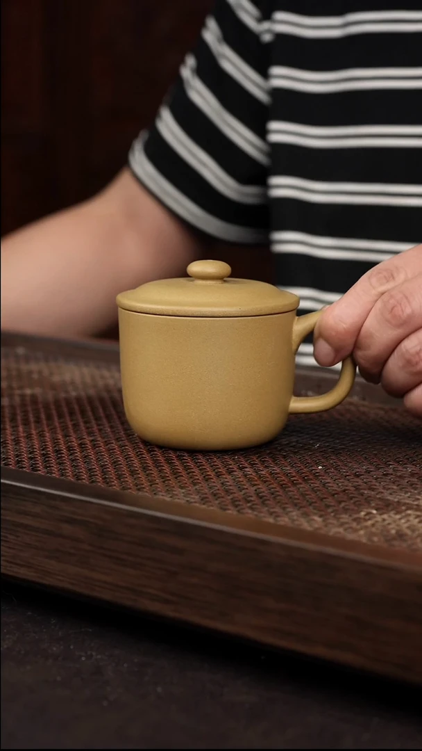 茶壶紫砂黄金段搪瓷盖杯