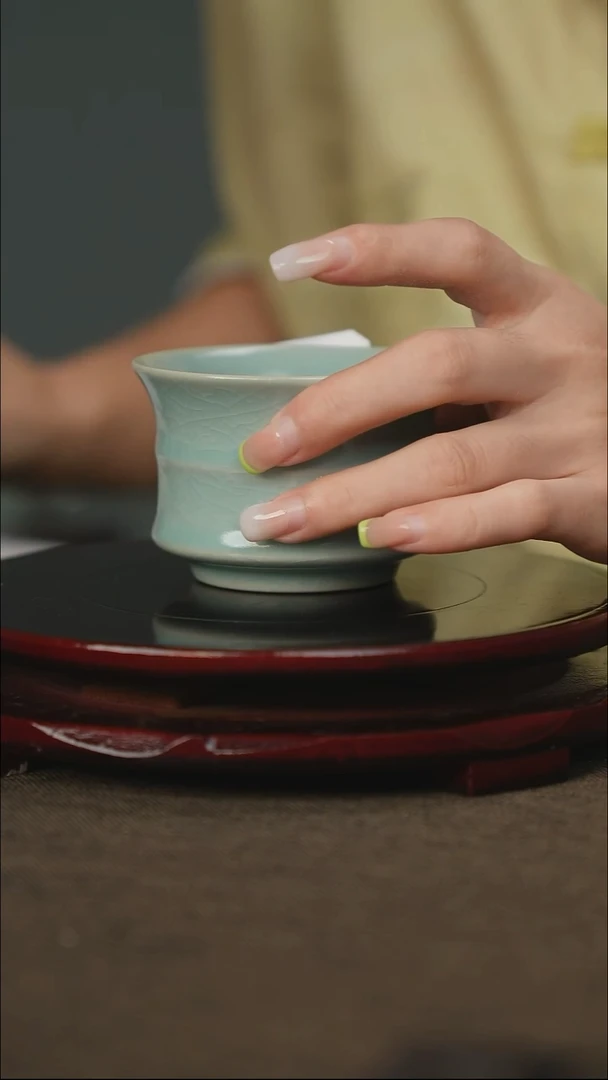 微微瑕 支钉烧 竹节杯 带底款