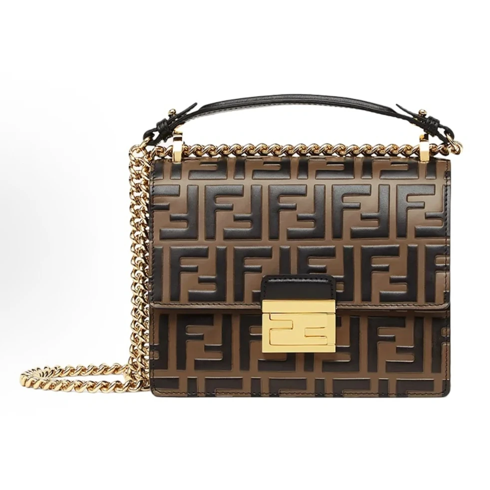 99新 FENDI/芬迪 静文专属 芬迪老花斜挎包 JK1673