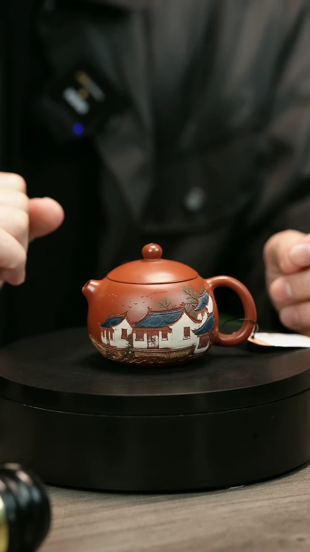 茶壶紫砂一*禅H2387赵翠虹彩刻古韵西施