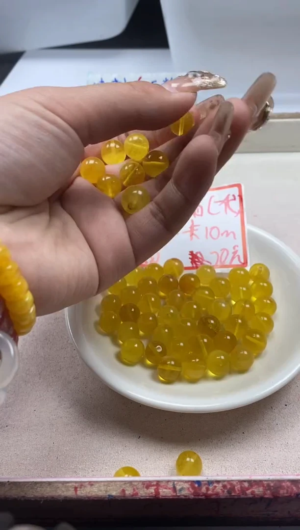 【闪购商品】蜜蜡颈饰未镶嵌w1582蜜蜡一代10mm*1个