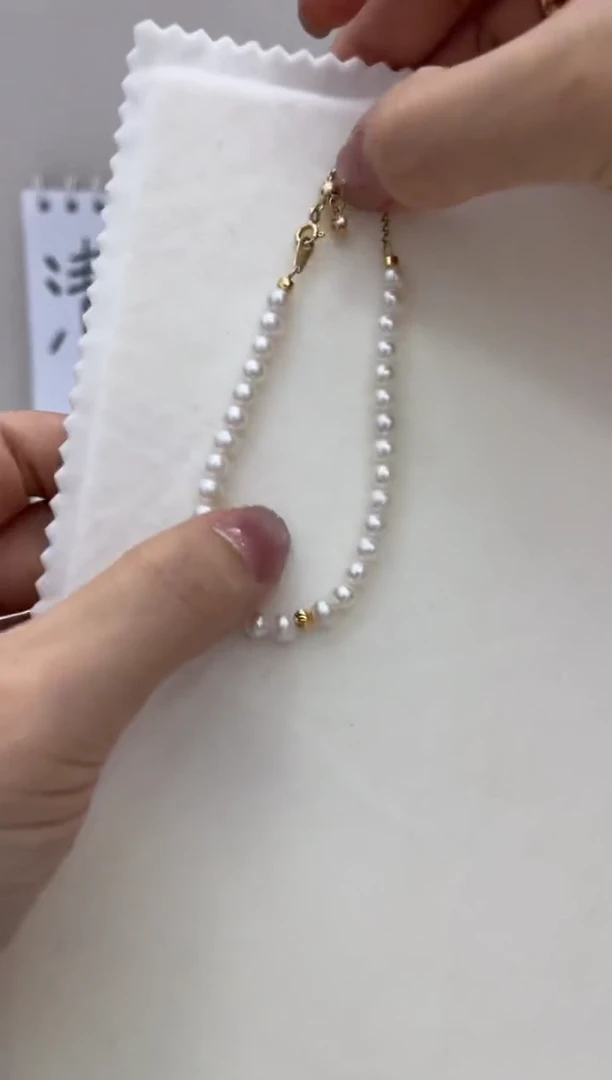 银S925镶嵌手链淡水珍珠手链