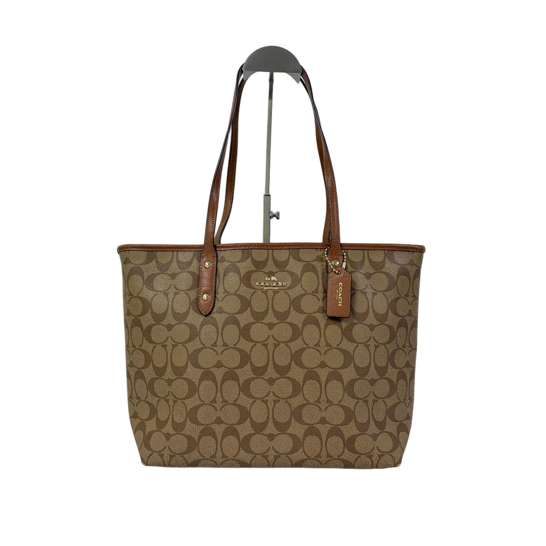 95新 COACH/蔻驰 经典老花PVC单肩手提托特包 AF-11546-D