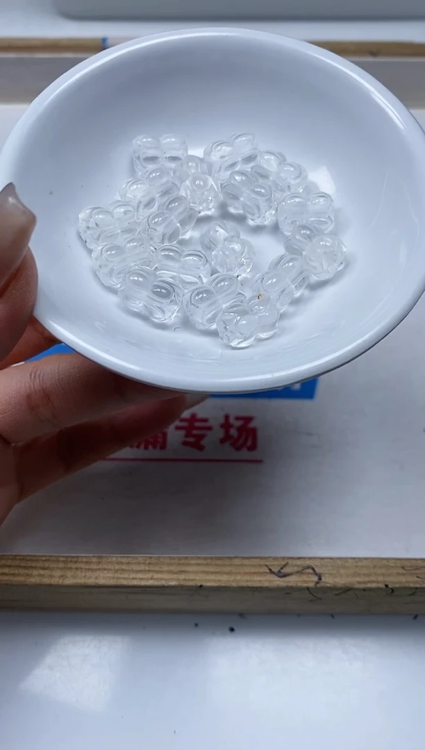 【闪购商品】水晶散珠未镶嵌L105 白水晶 并蒂莲1个15元