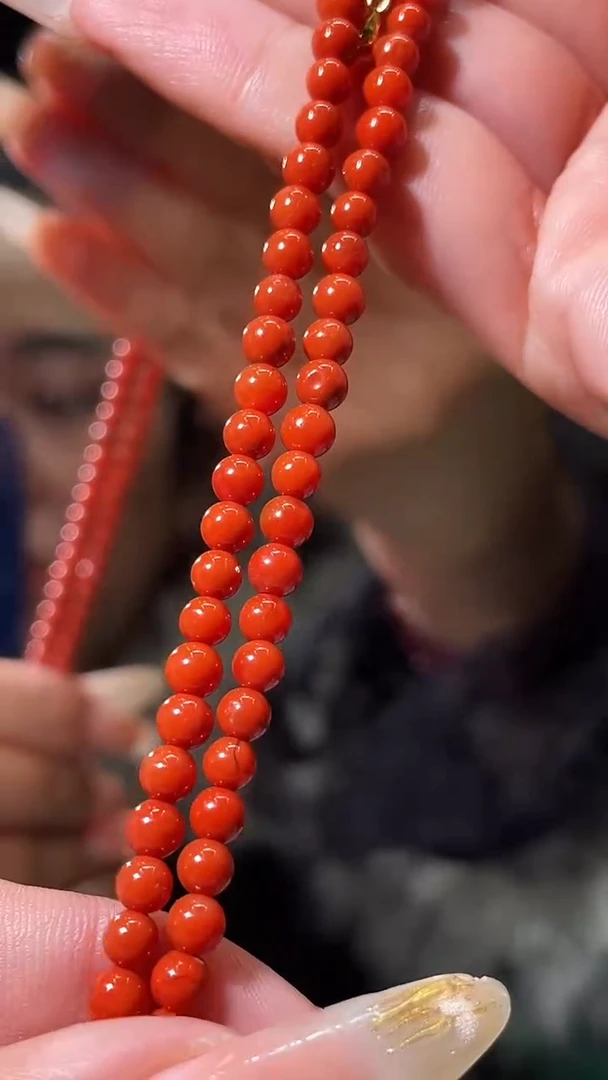 银S925镀金镶嵌手串南红玛瑙【4.3mm】【柿子红】
