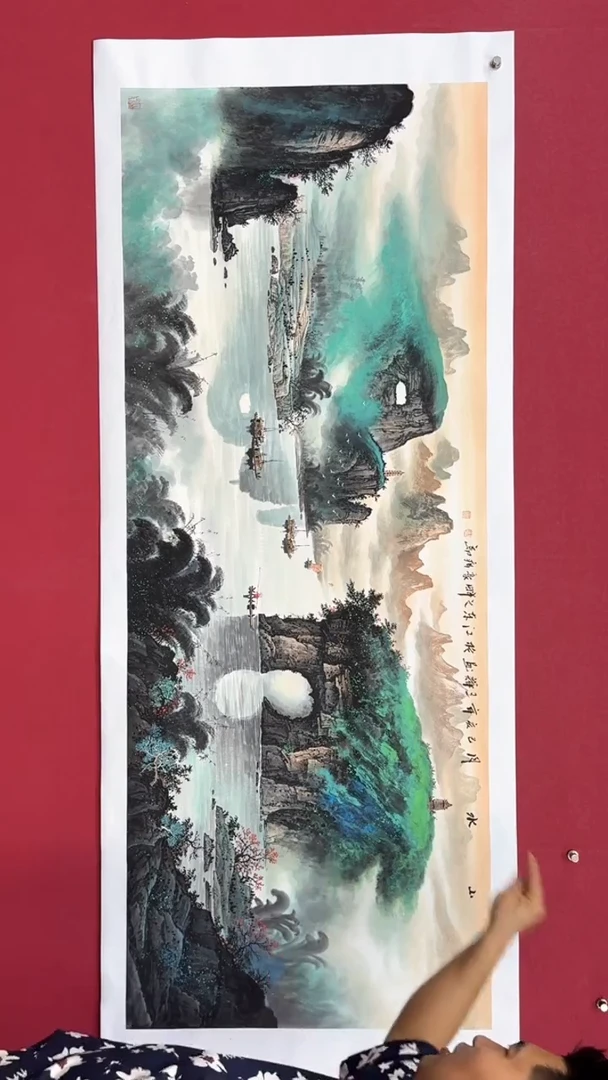 国画国画绘画山水花鸟平尺