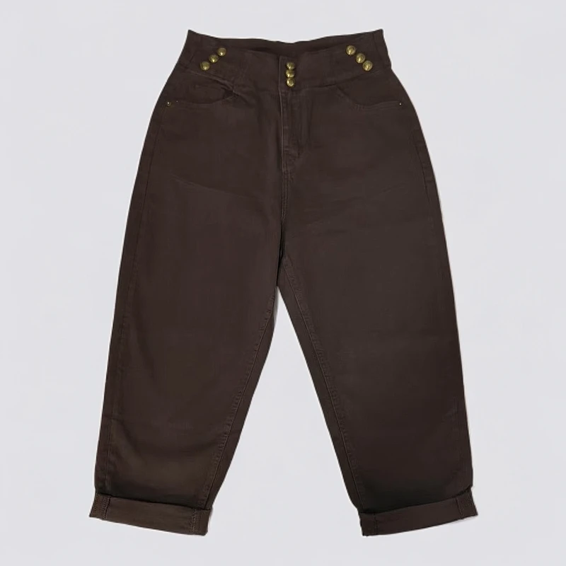 【锦衣服饰】98076咖色牛仔垮裤