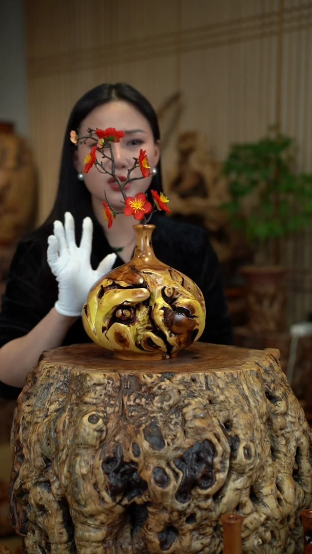 枣木雷击枣木富贵瓶