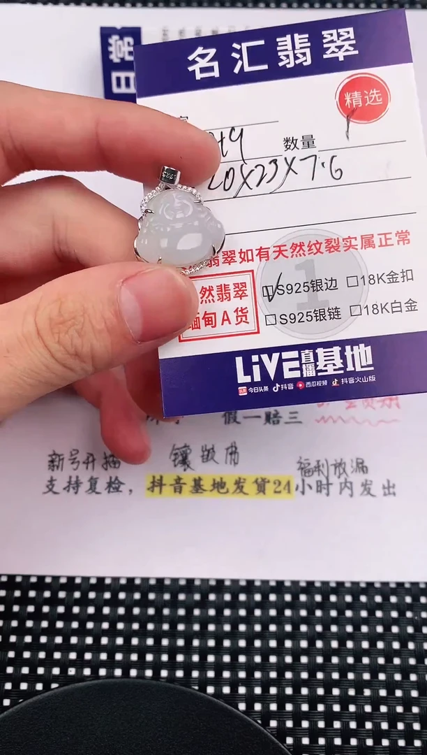 翡翠银S925镶嵌颈饰·